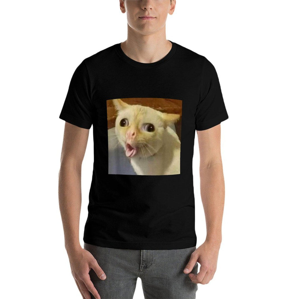 Cat Gagging Meme Funny Kitty Coughing Cat Top Iconic Meme  Versatile T-Shirt