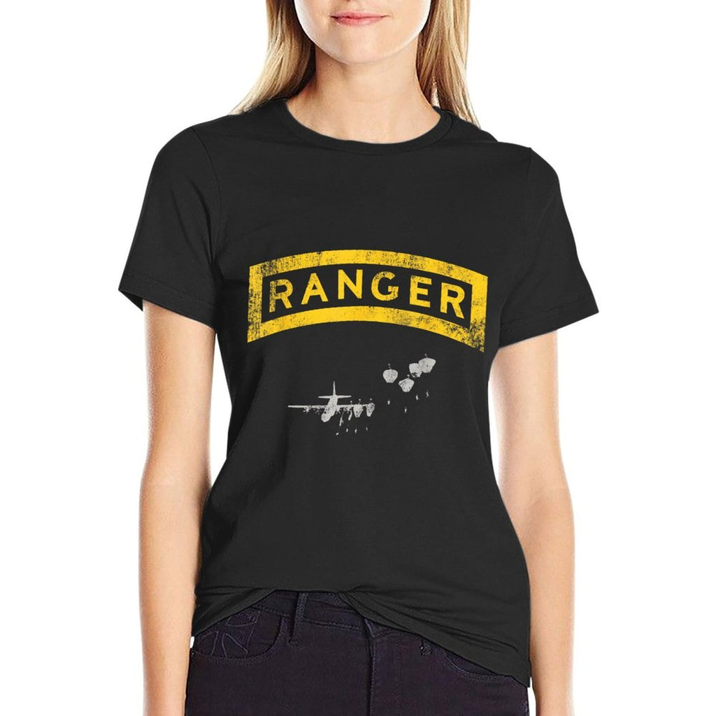US Army Ranger Tab Airborne Ranger Military Veteran Vintage Comfortable T-Shirt
