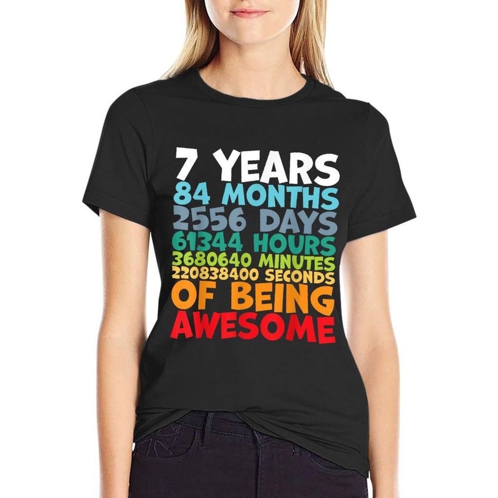 7 Year Old BDay Decorations Son Boy 7yr 7th Birthday  Polyester Blend T-Shirt