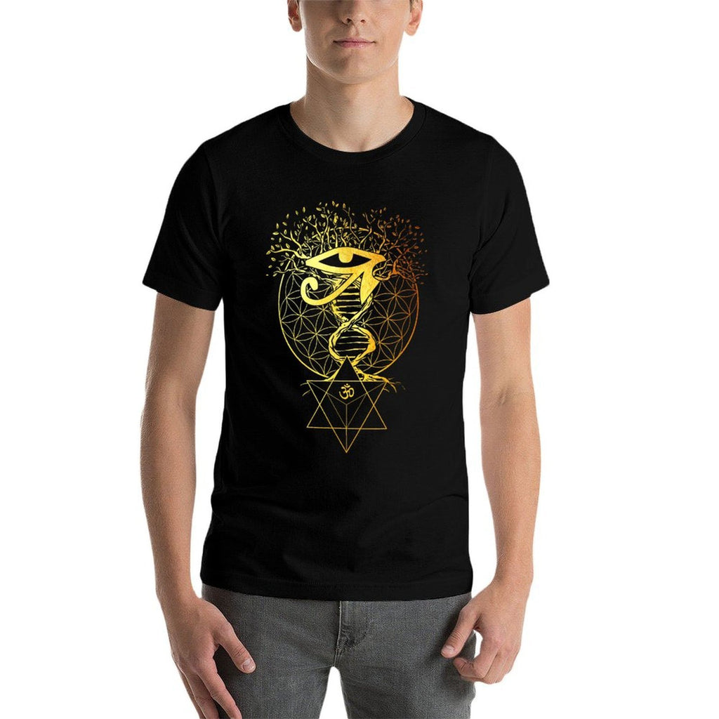 Merkabah Flower of Life Om Eye of Horus Sacred Geometry  Odor-resistant T-Shirt