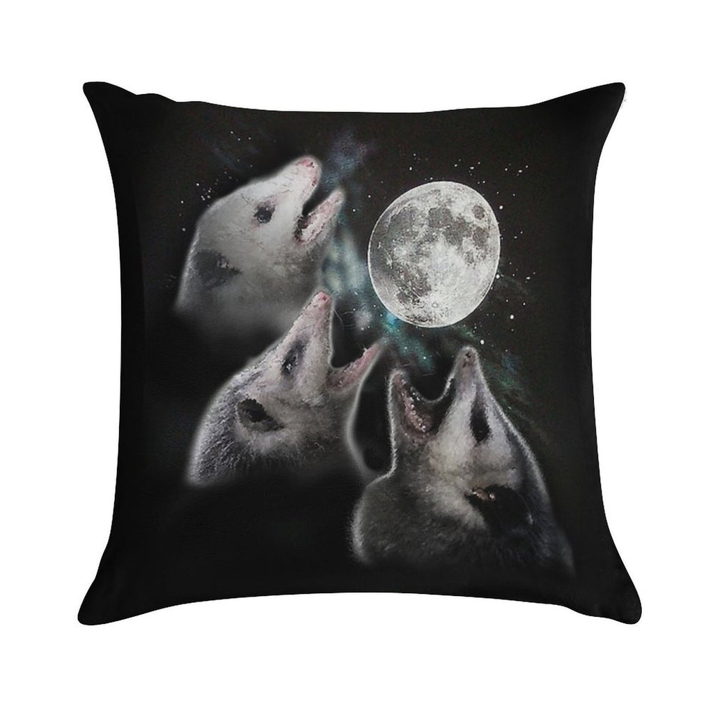 3 Opossum Moon Soft Fade-Resistant Throw Pillow