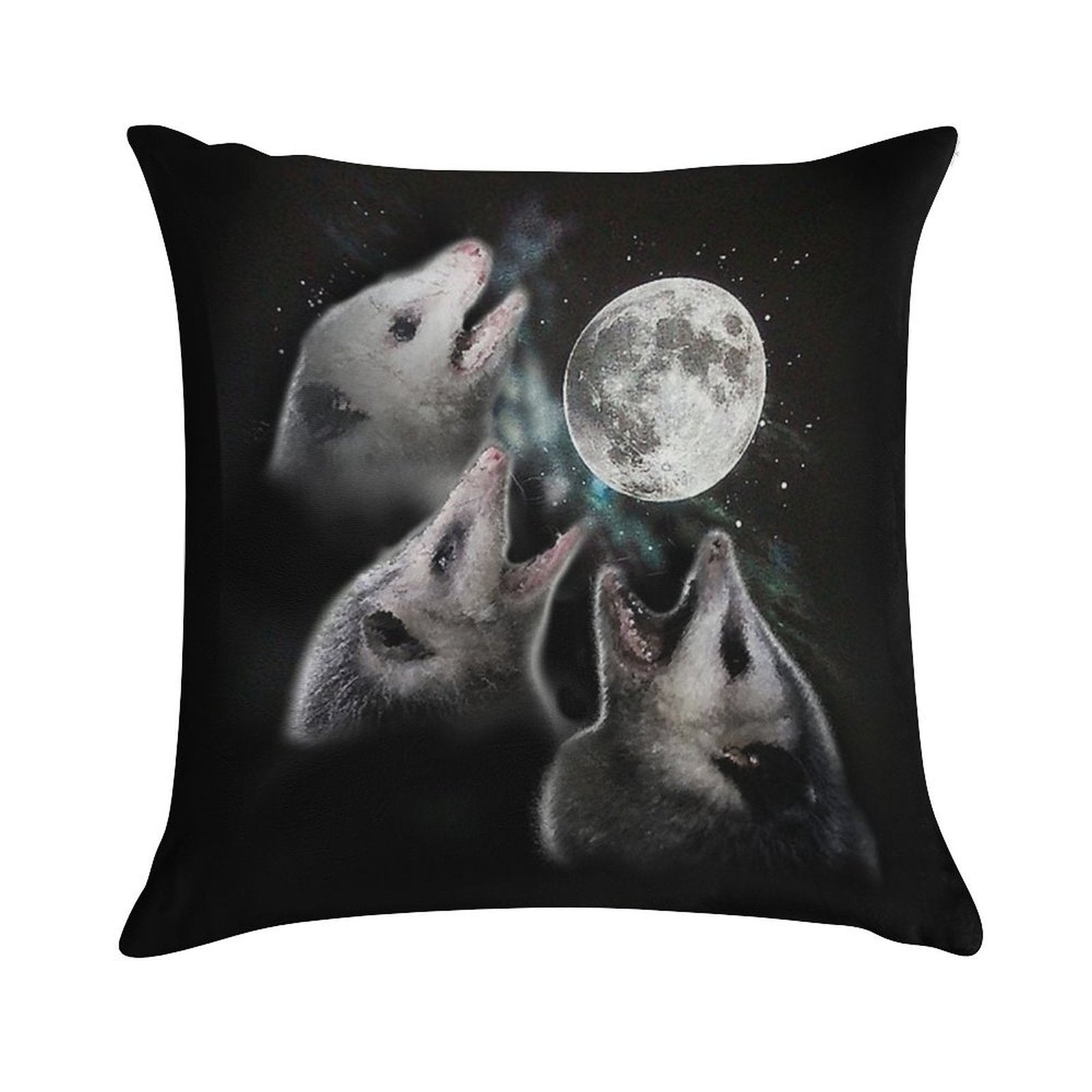 3 Opossum Moon Soft Fade-Resistant Throw Pillow