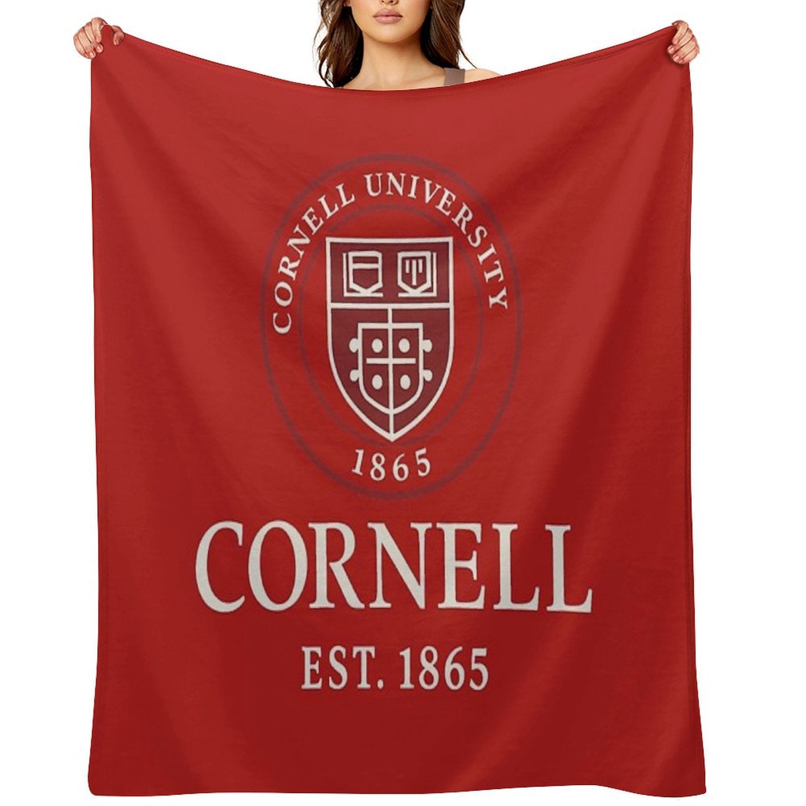 Cornell University T-Shirt Featuring Official Big Red Logo Velvety-soft Throw Blanket