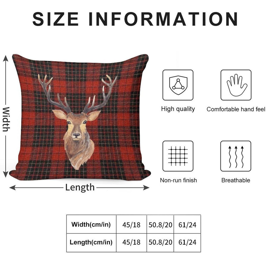 Stunning Wildlife Highland Stag Face Soft Short Plush Fabric Throw Pillow