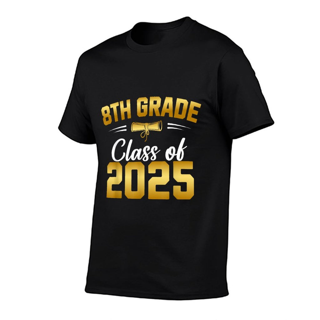 8th Grade Class of 2025 Graduate Student School Graduation  Rolled Sleeves T-Shirt