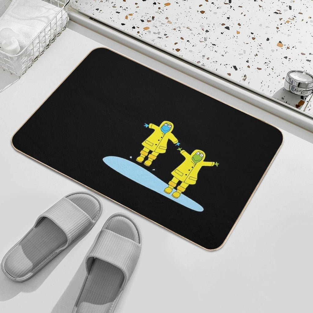 Frogs Splashing in The Rain  High-Traffic Bath Mat