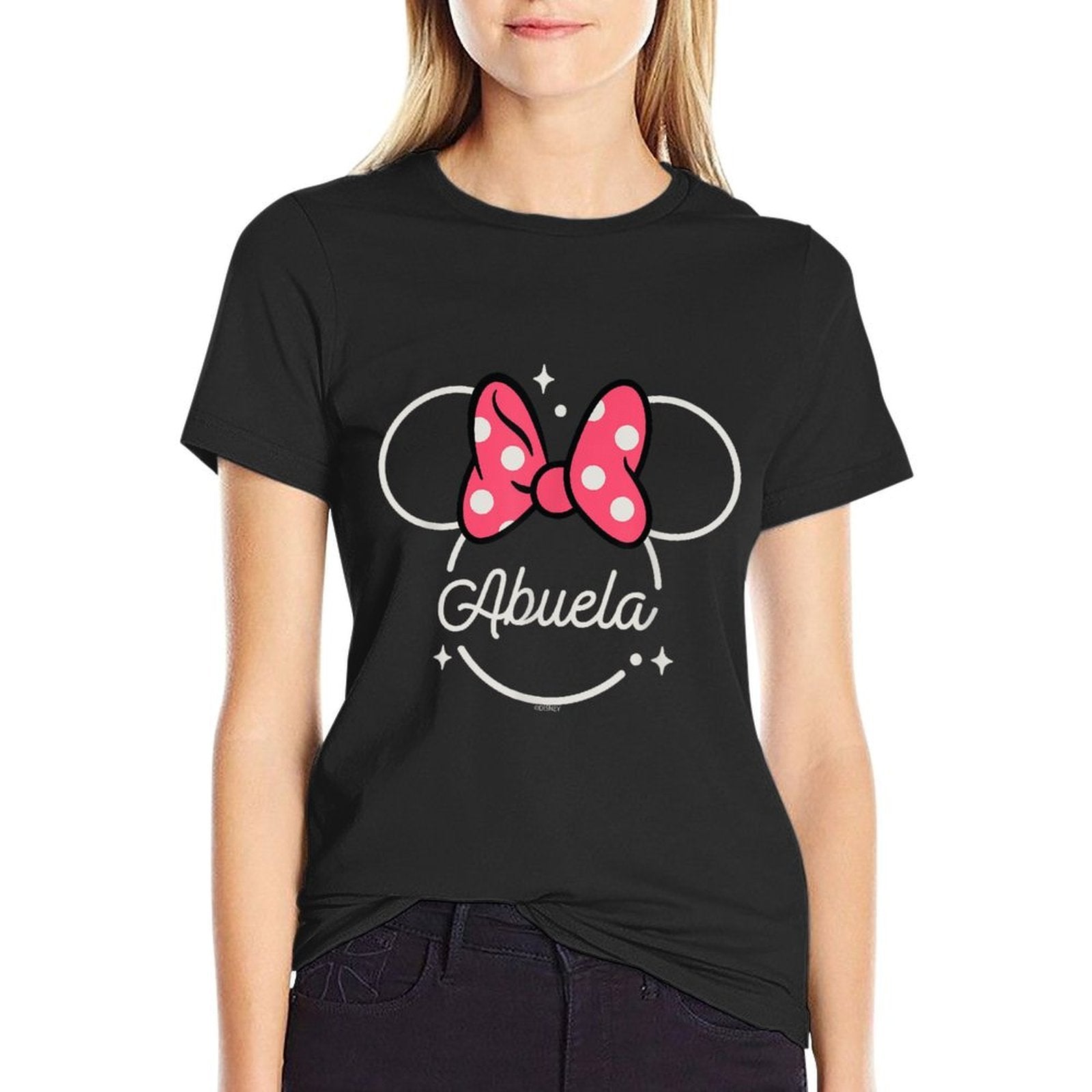 Disney Minnie Mouse Abuela Head Icon Magic Día De La Madre  Fade-proof Color T-Shirt