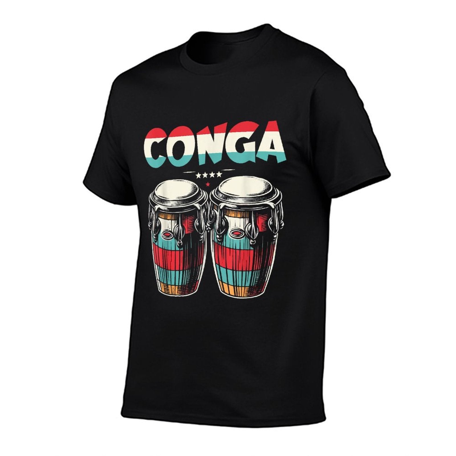 Conga Retro Style Colorful Conga Drums  Graphic-printed T-Shirt