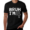Bruh I'm 4 4th Birthday Boy 4 Years Old Birthday  Polyester Blend T-Shirt