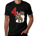 Kids Knight 4th Birthday - Castle And Number 4  Trendy Pattern T-Shirt