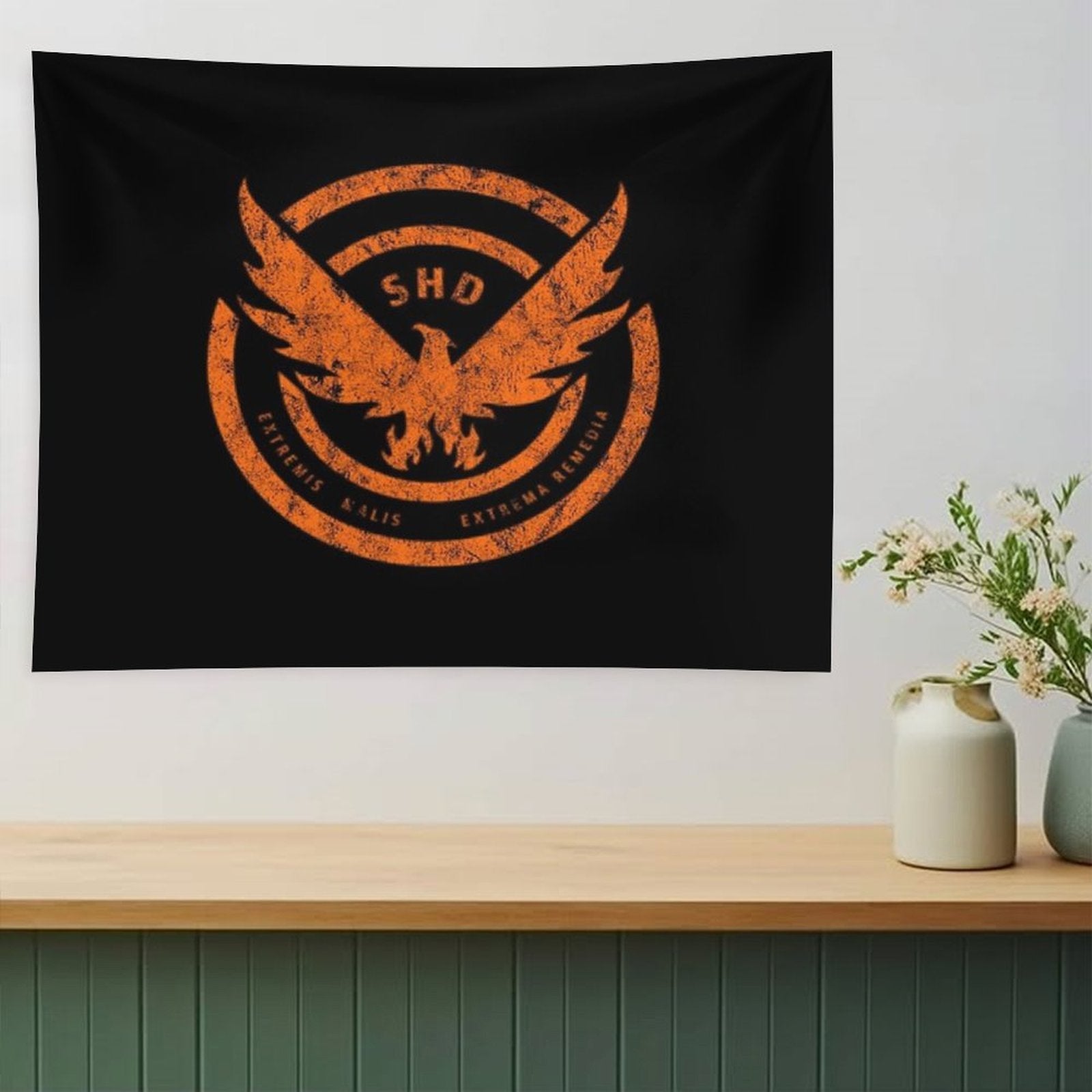 The Division SHD Logo Distressed Orange Tapestry