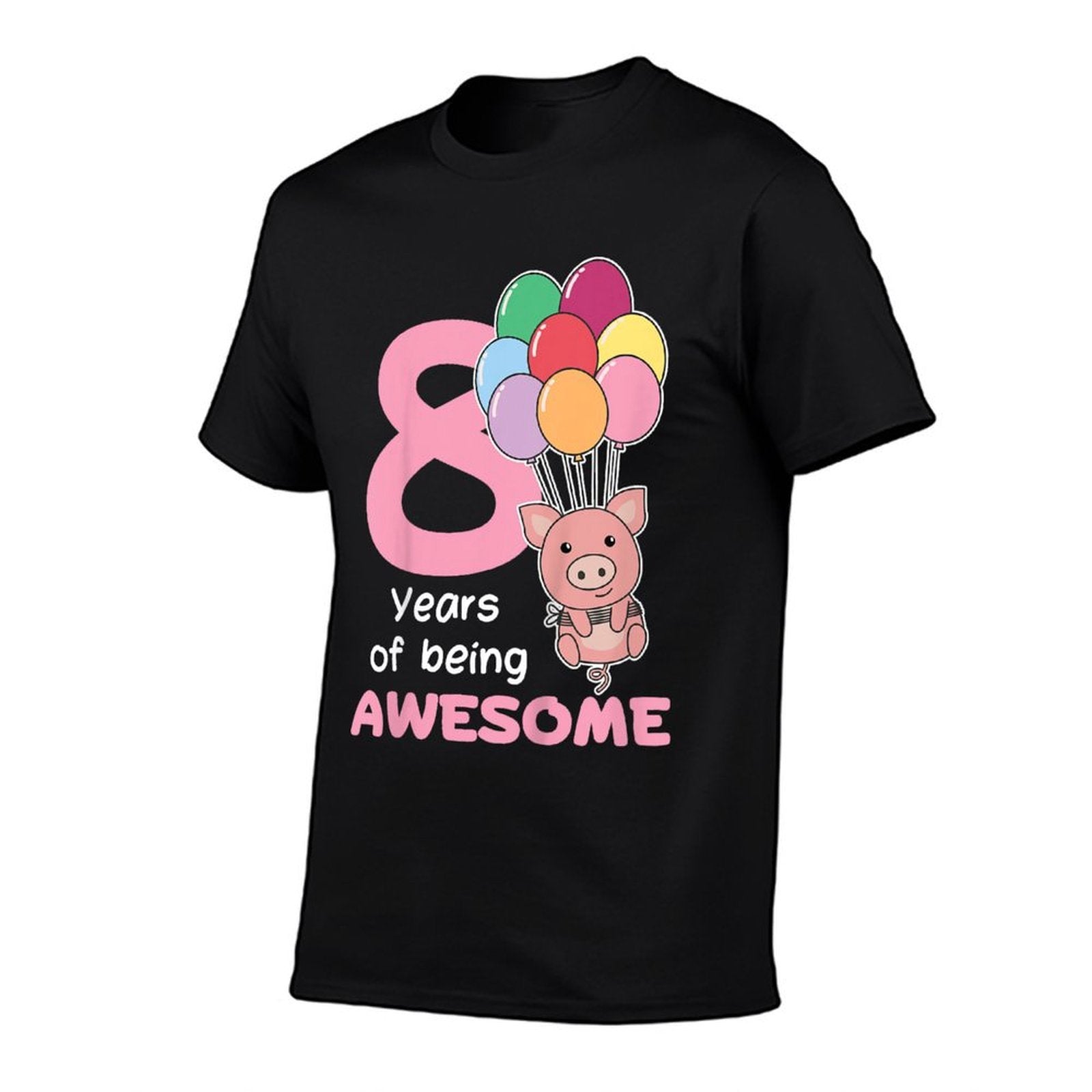 Kids Pig For 8th Birthday For Children Eight Years Old  Vintage-inspired T-Shirt