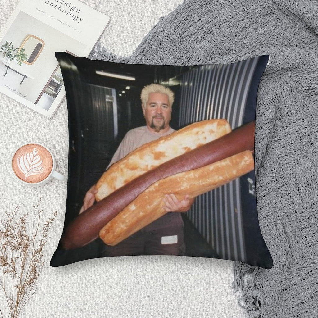 Guy Fieri And His Wieney Soft Home Decor Throw Pillow