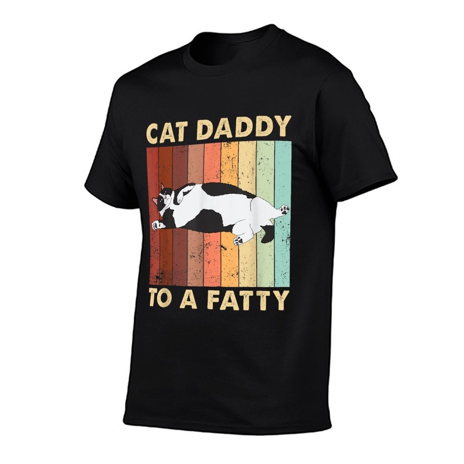 Kitty Lover Cat Gifts For Cat Lover Retro Fat Chonk Dad Funny Cat Daddy To A Fatty, Small Comfortable T-Shirt