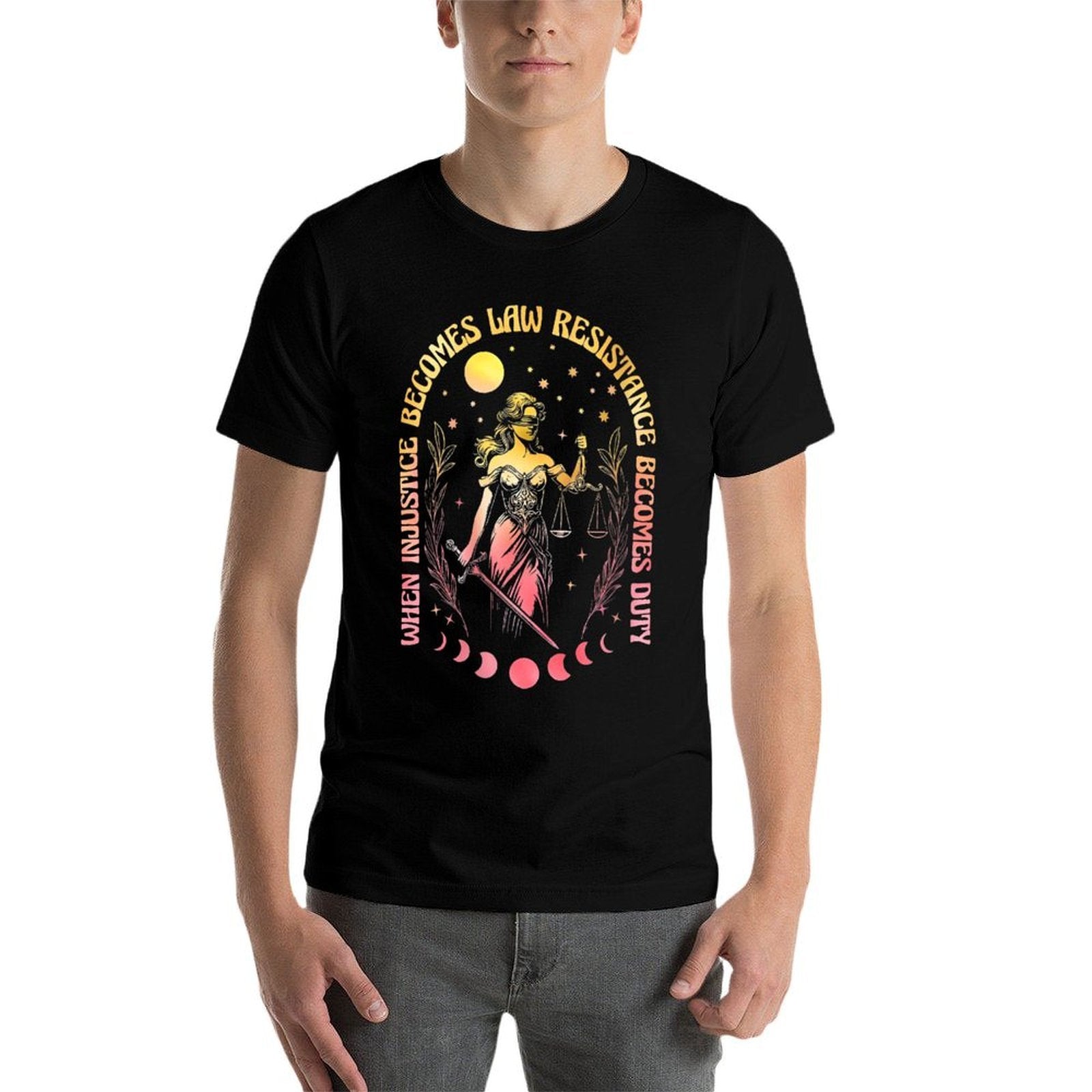 Womens When Injustice Becomes Law Resistance Becomes Duty RBG Quote Comfortable T-Shirt