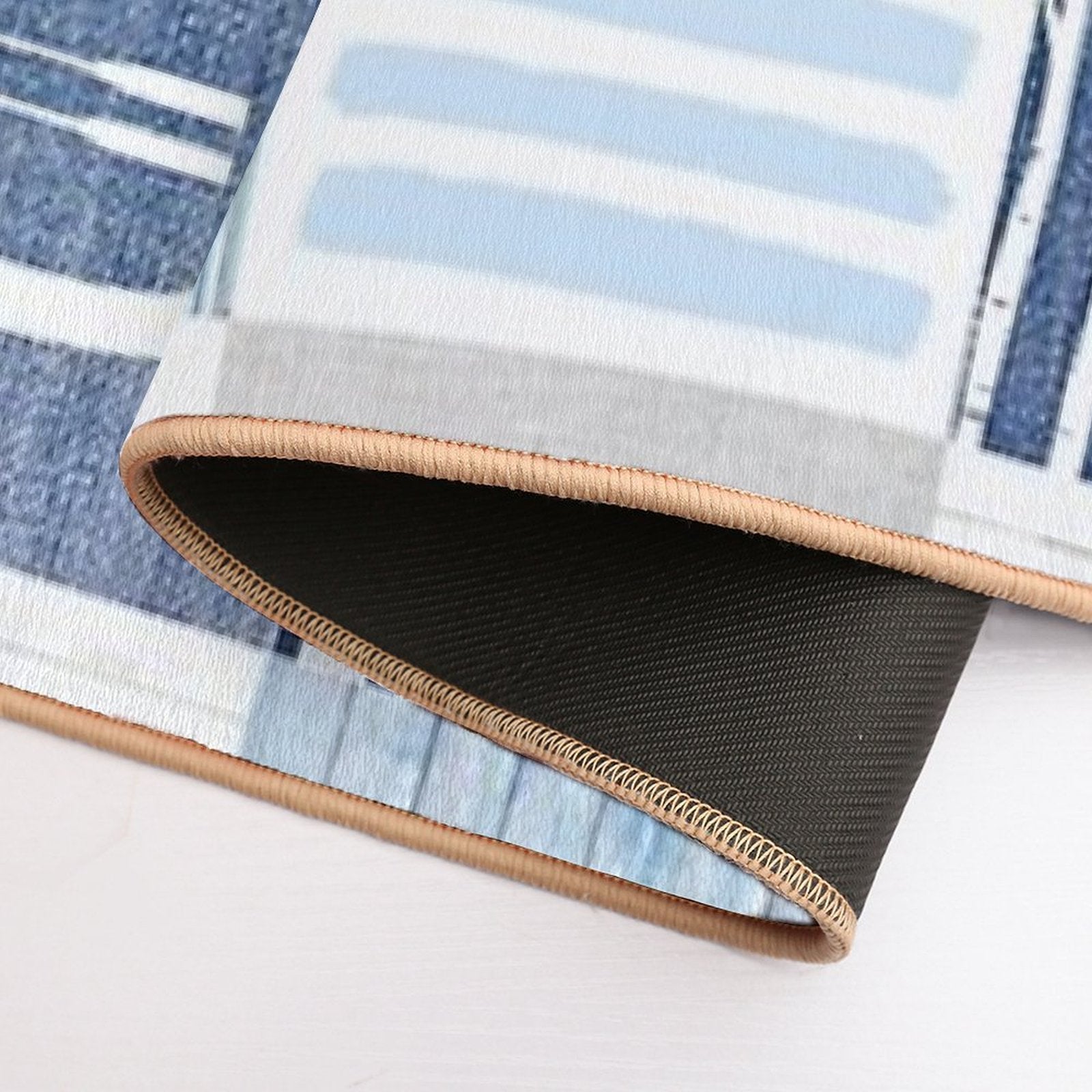 Life Is Better at The Lake Patchwork  Easy To Clean Bath Mat