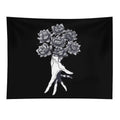 Hand with Lotuses on Black Tapestry