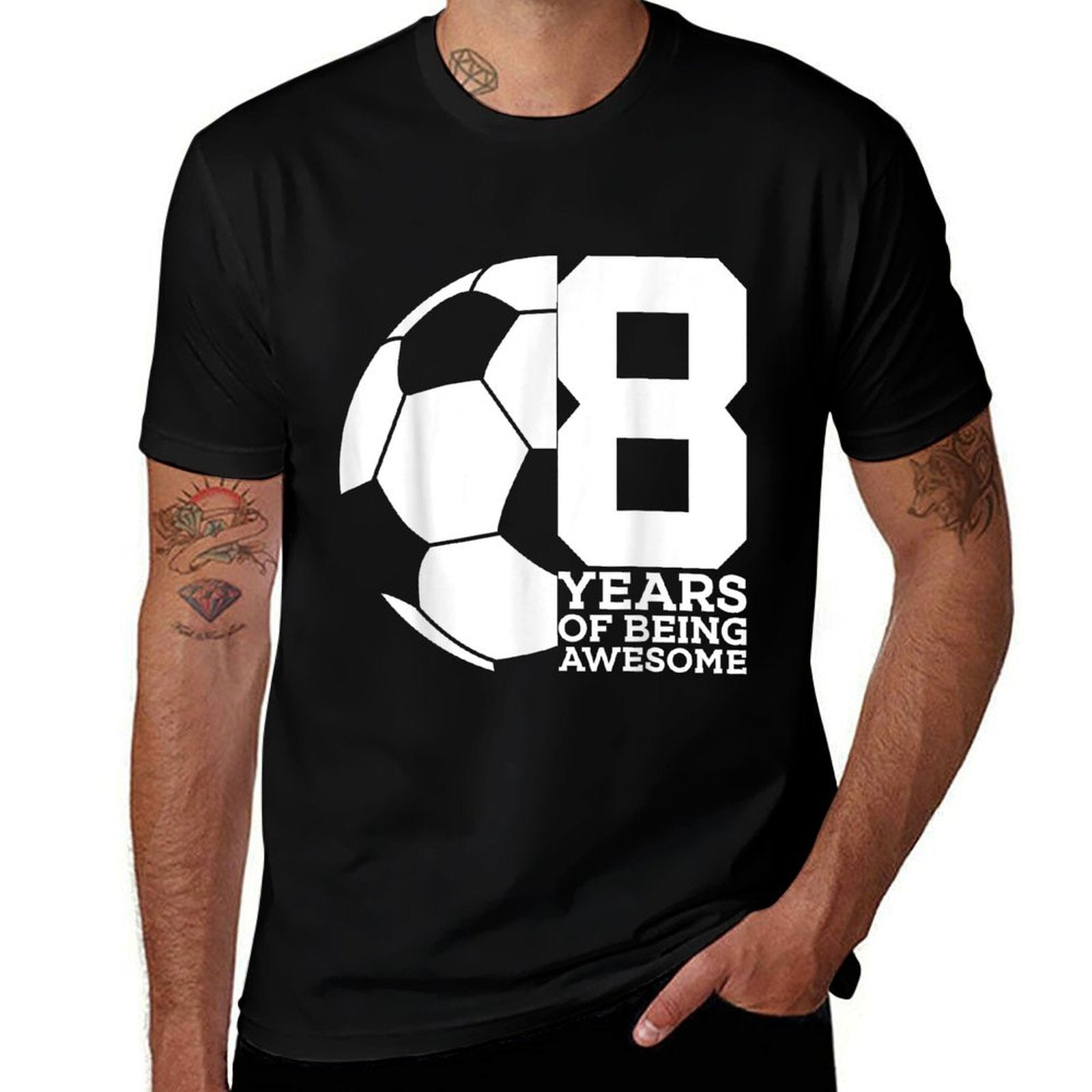 8 YEARS OF BEING AWESOME SOCCER 8TH BIRTHDAY  Vintage-inspired T-Shirt