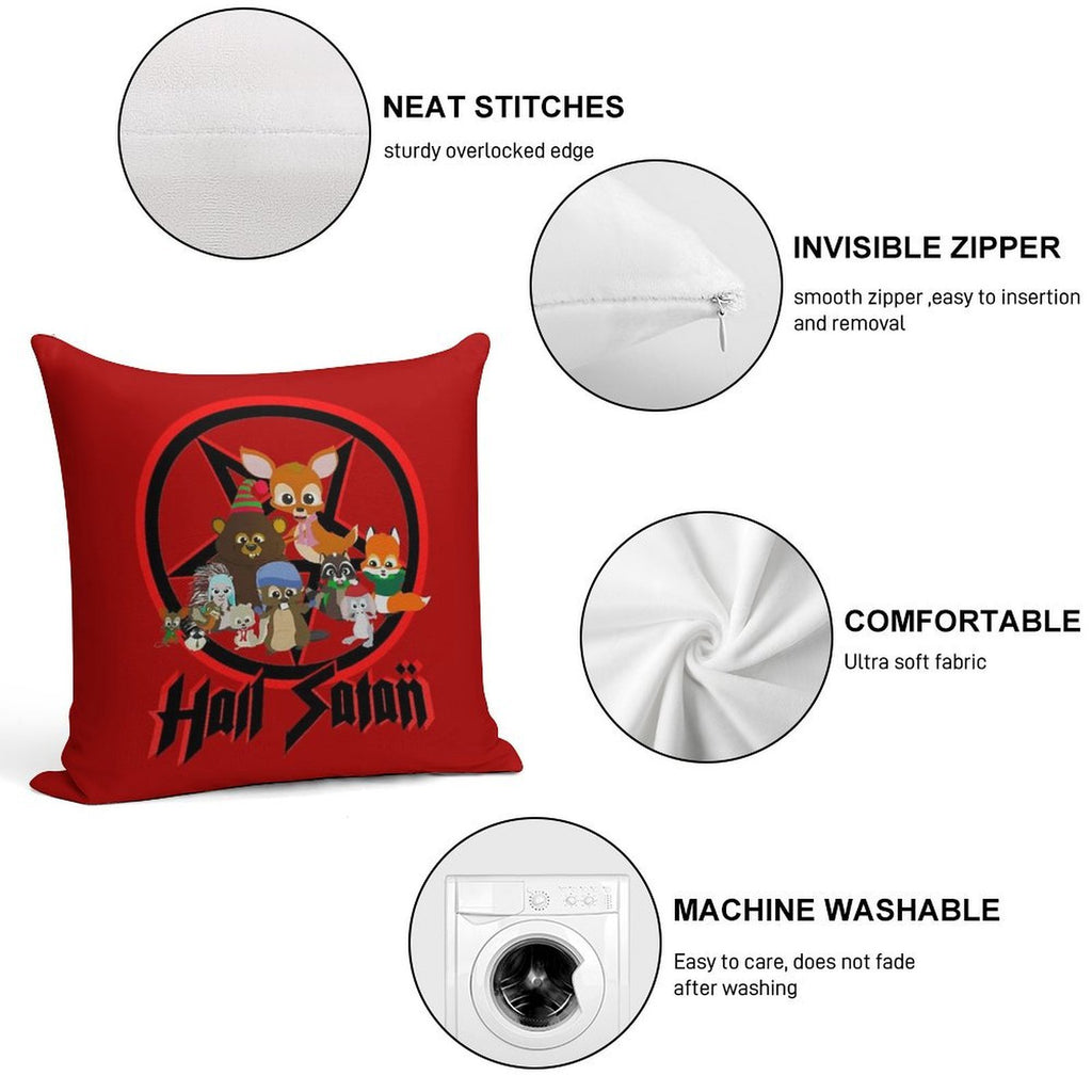South Park - Woodland Critter Christmas - Hail Satan Soft Hidden Zipper Throw Pillow