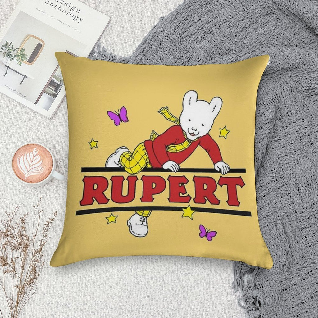 Rupert Bear Soft Short Plush Fabric Throw Pillow