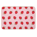 Cute Strawberries Pattern Red Pink Pastel Aesthetic  Long-Lasting Bath Mat