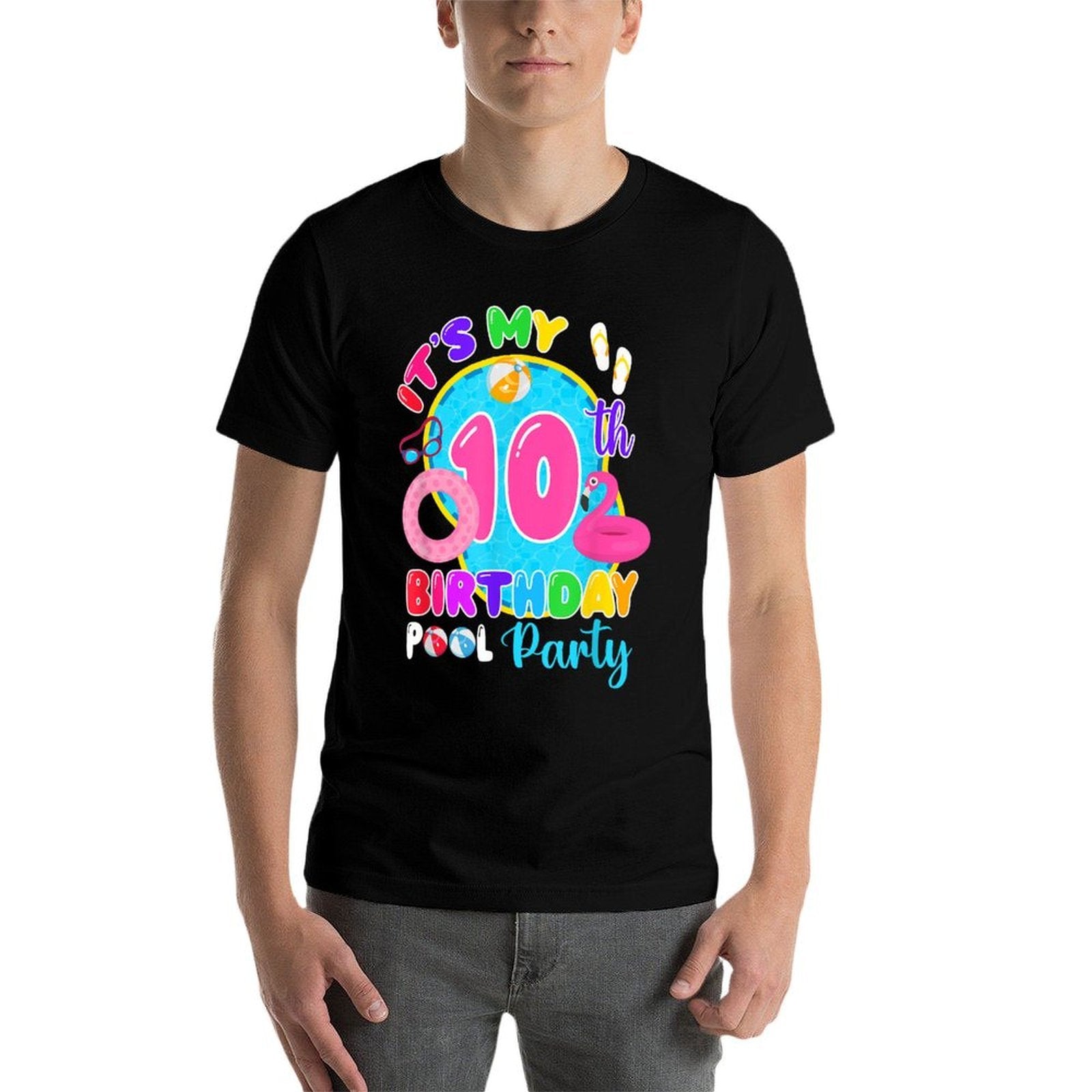 Its My 10th Birthday Summer Pool Party 10 Years Old  Wrinkle-resistant T-Shirt