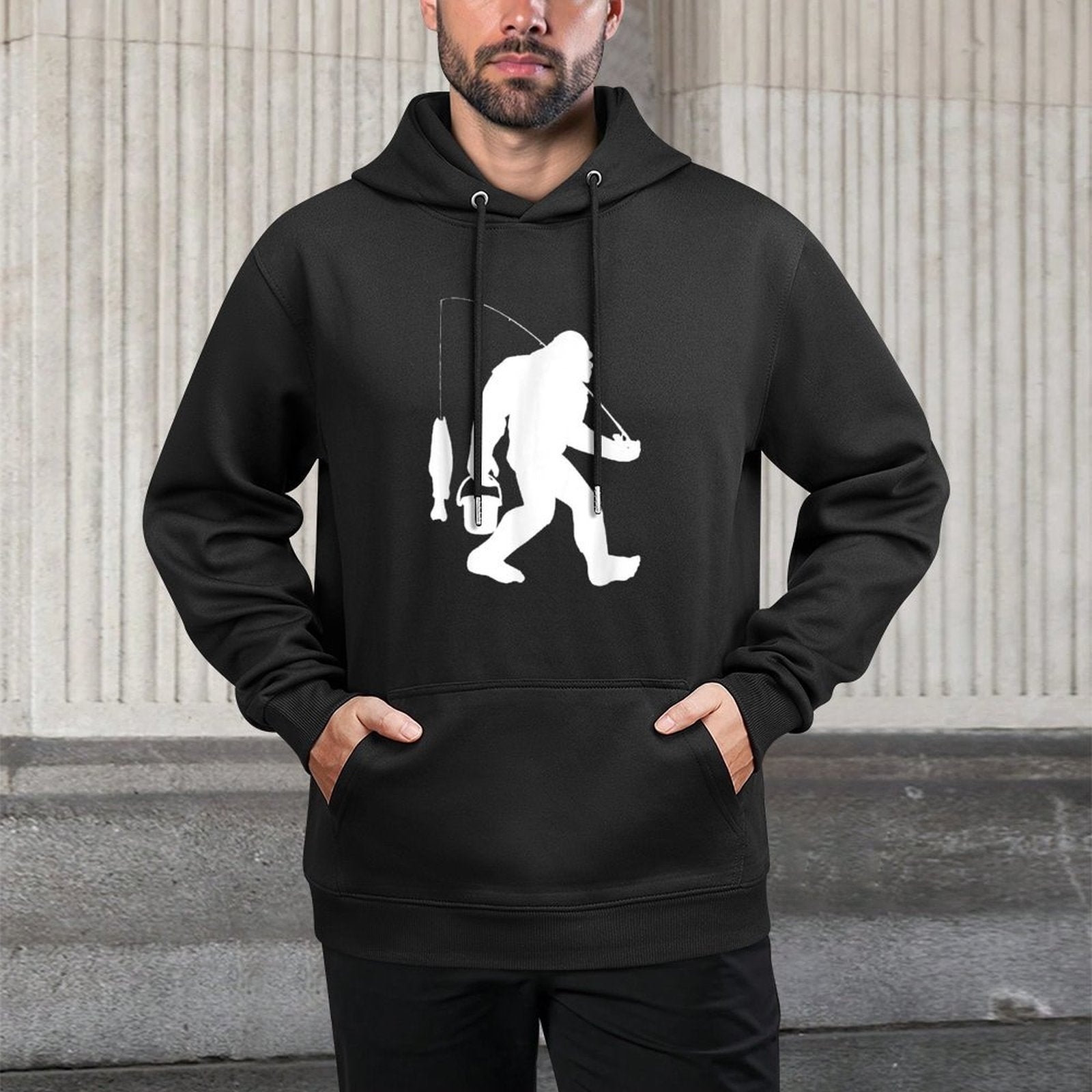 Bigfoot Fishing Funny Sasquatch And Fish All-Day Comfort Hoodie