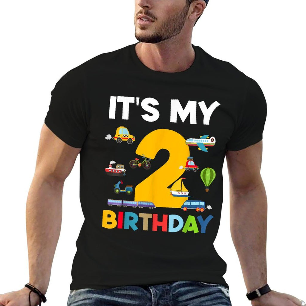 2nd Birthday Transportation Toddler Boy Kid 2 Years Birthday  Graphic-printed T-Shirt