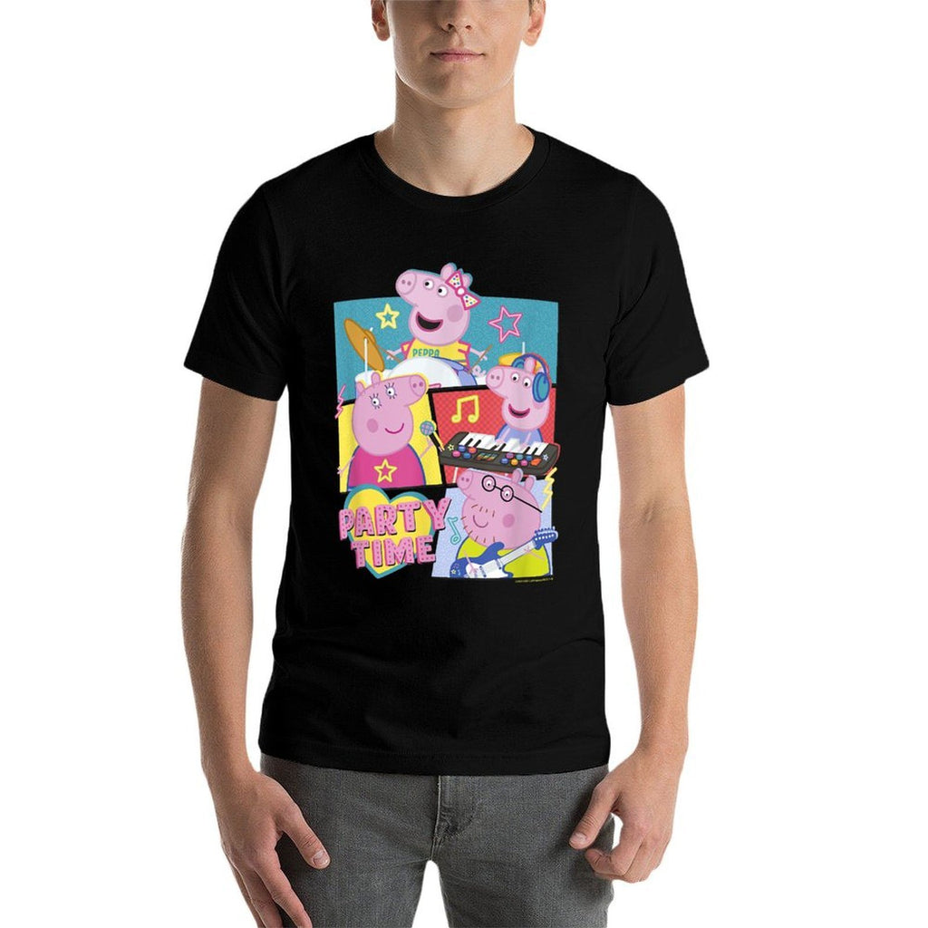 Peppa Pig Party Time Peppa & Family Musical Group Shot  Tagless Design T-Shirt