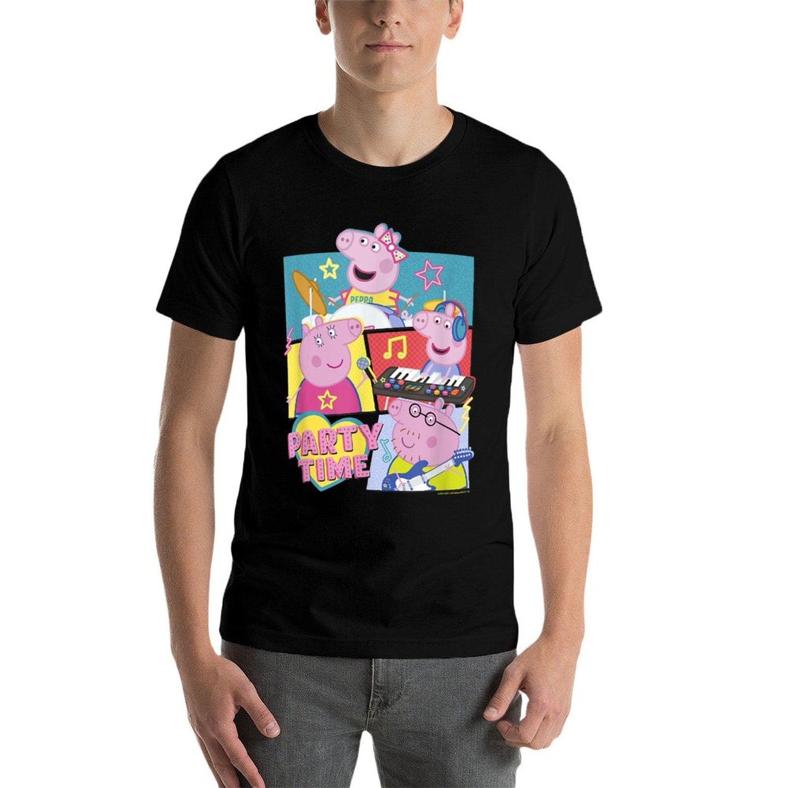 Peppa Pig Party Time Peppa & Family Musical Group Shot  Tagless Design T-Shirt