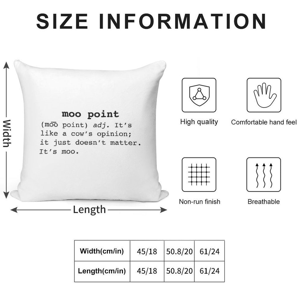 Moo Point Soft Shrink-Resistant Throw Pillow