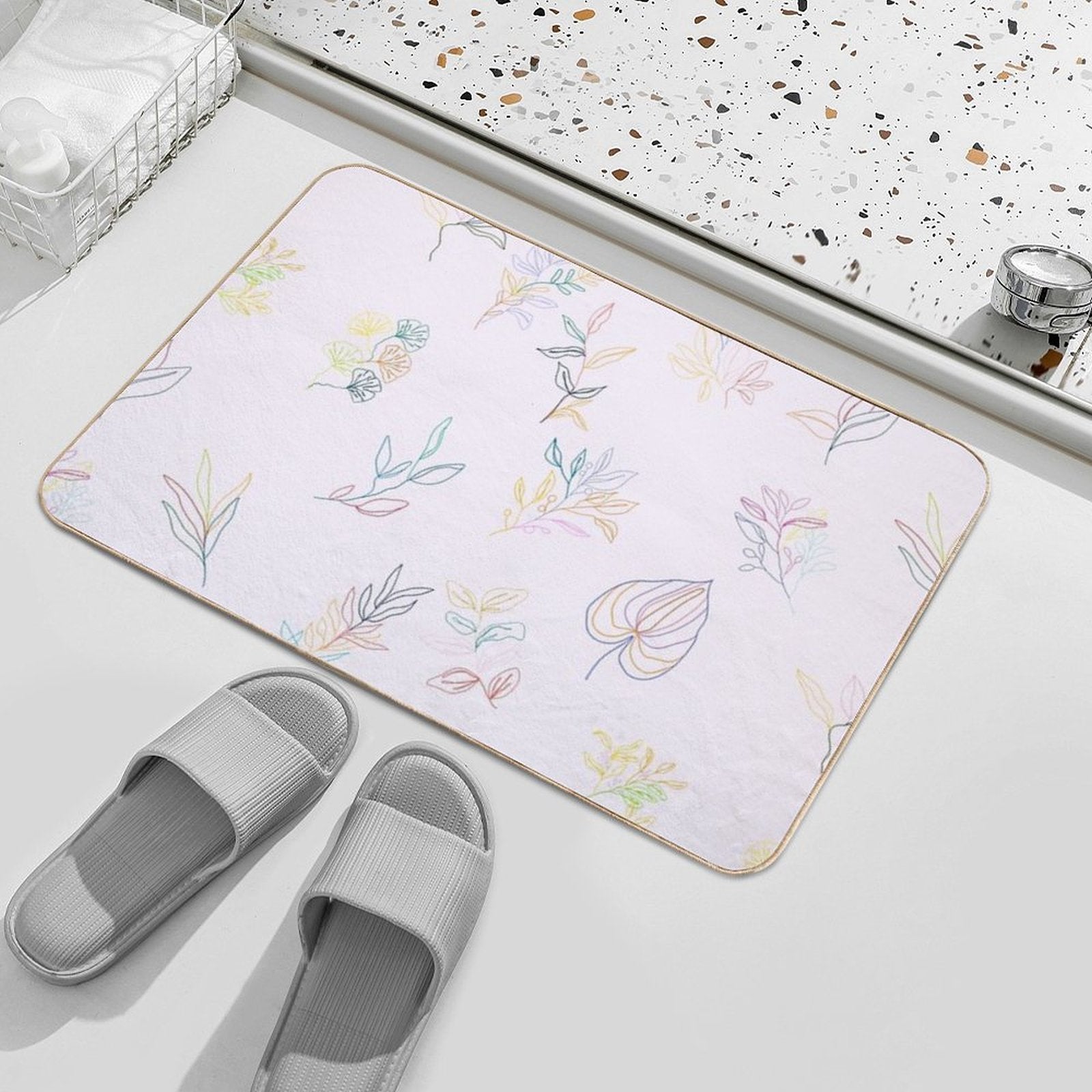 Blushing Botanicals  Easy To Clean Bath Mat