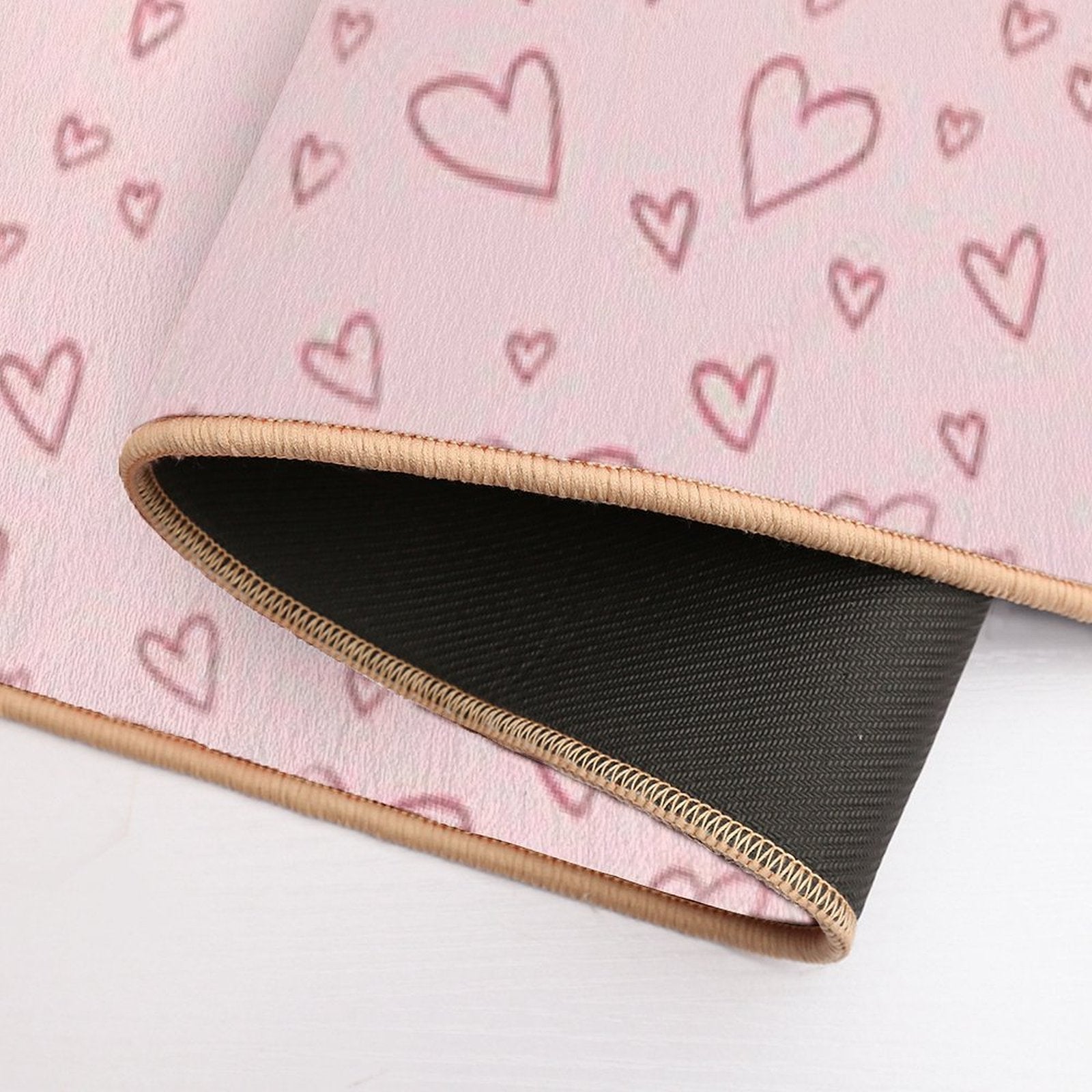 Cute Sweet Pink Hearts As Romantic Seamless Pattern Background Backdrop Wallpaper, Illustration of Love for Valentine's Day  Fade-Resistant Bath Mat