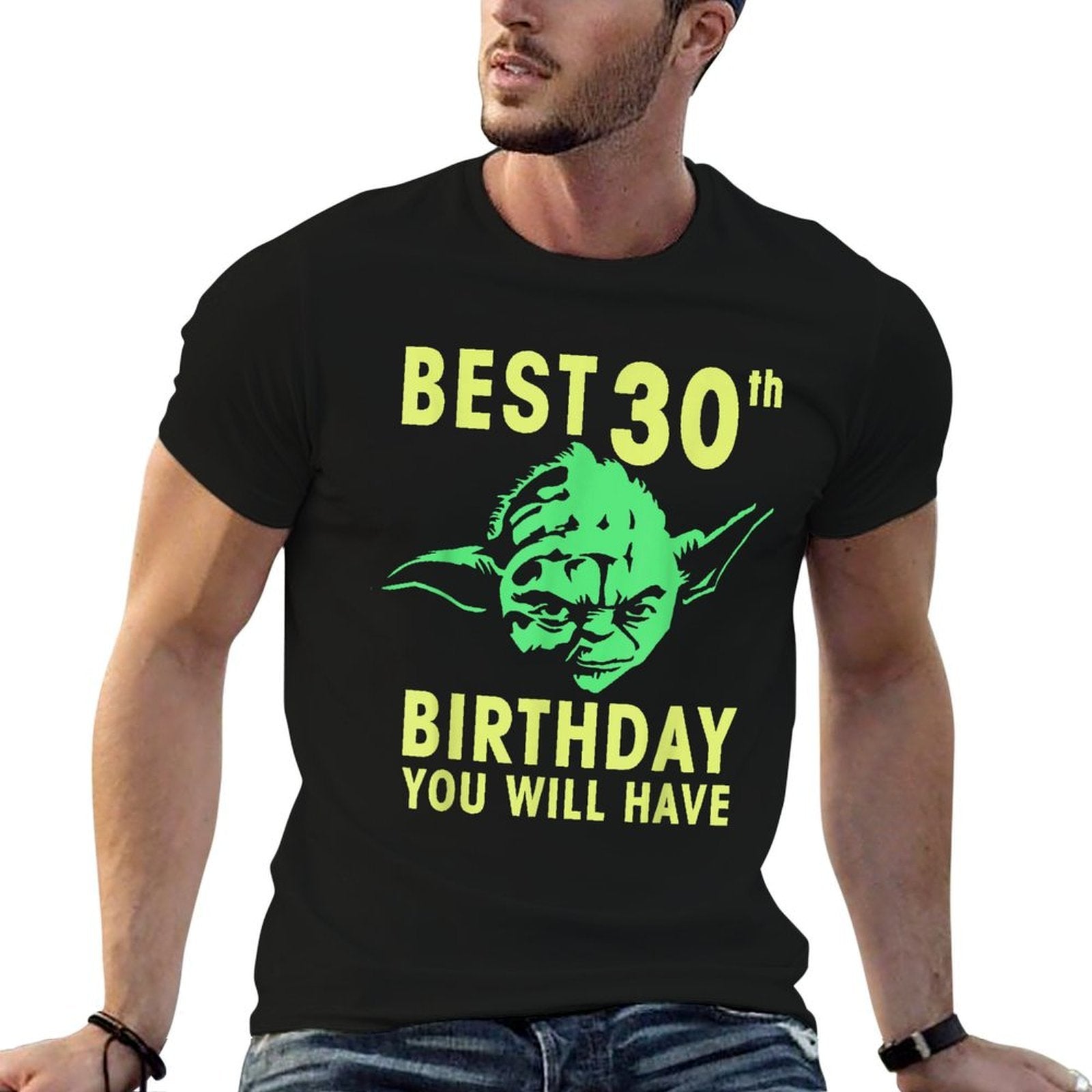 Star Wars Yoda Best 30th Birthday You Will Have Stencil  Quick-drying T-Shirt