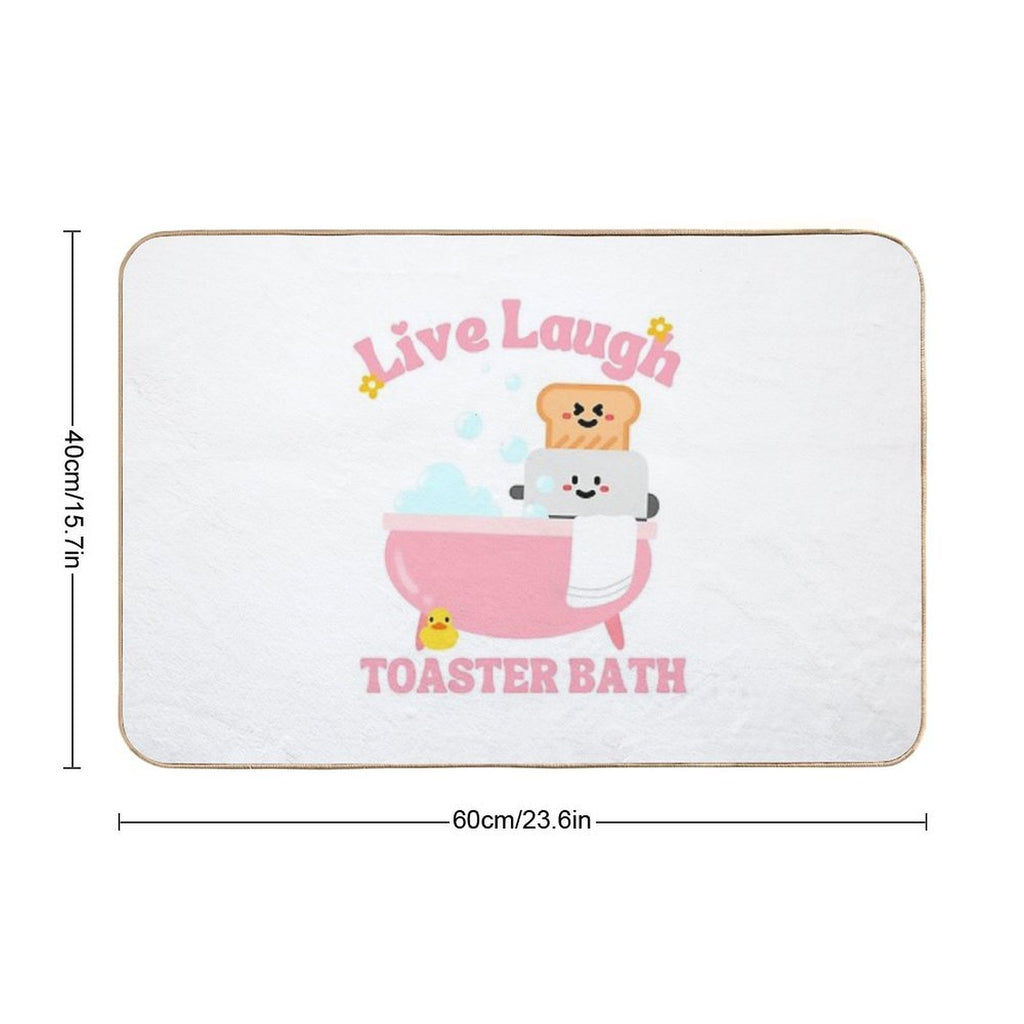 Live Laugh Toaster Bath Cute Women Girls  Versatile Bath Mat