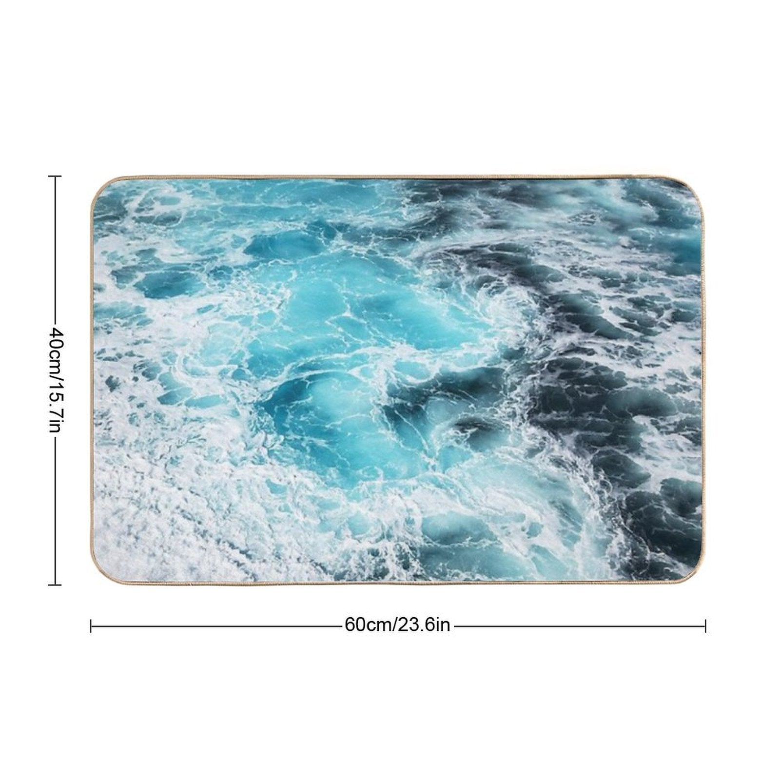 Mesmerizing Blue Ocean Waves  Easy To Clean Bath Mat