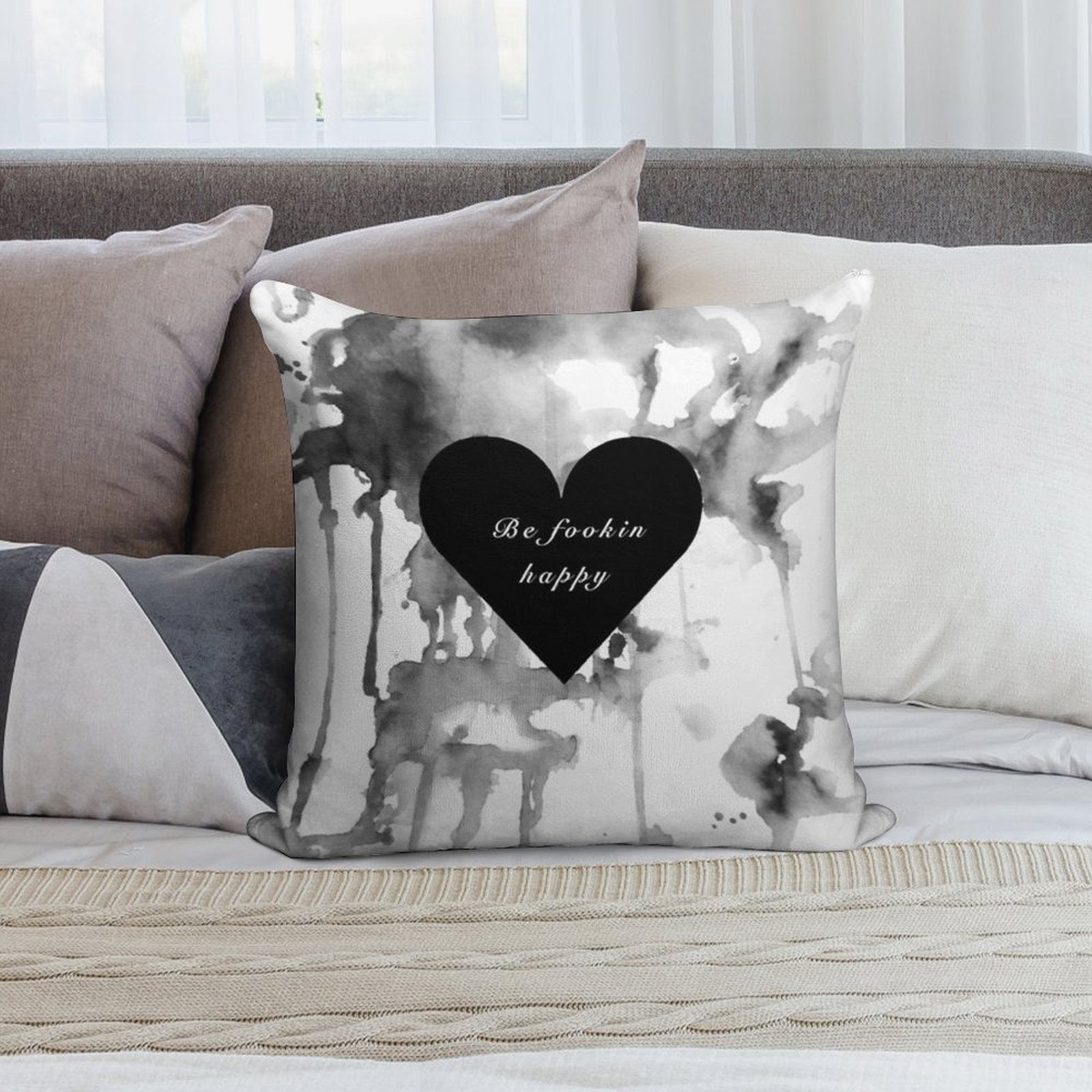 Yungblud - Be Fookin Happy Soft Style Accent Throw Pillow