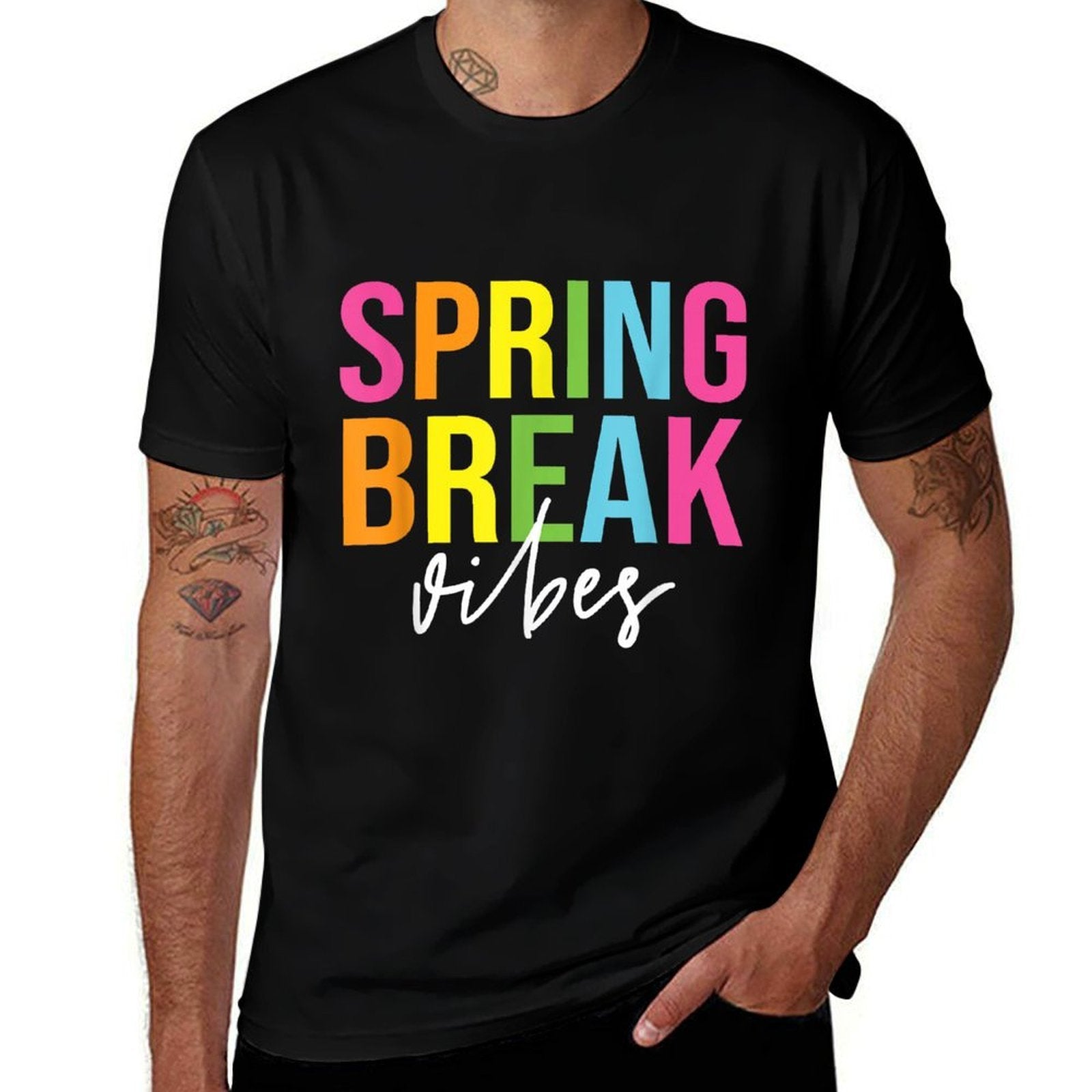 Spring Break Vibes Funny Spring Break Teacher  Affordable Price T-Shirt