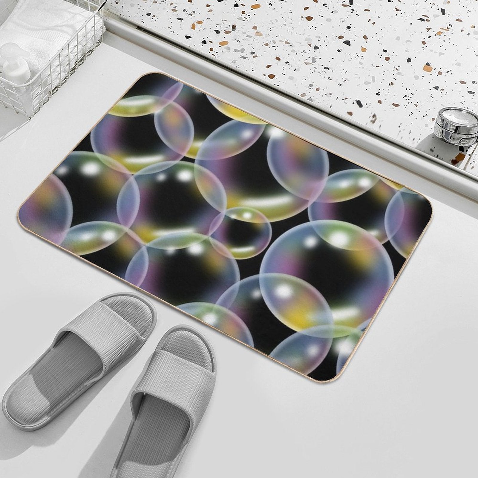 Overlapping Bubbles Pattern (Large)  Toxin-Free Bath Mat