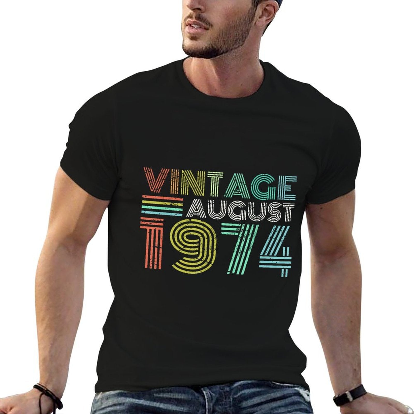 1974 Vintage For Men Women August 50th Birthday  Eco-friendly Material T-Shirt