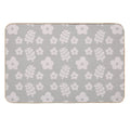 Mid Century Modern Flowers & Leaves, Cute Retro Pattern, Taupe  Stain-Proof Bath Mat