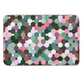 Abstract Green, Pink, Purple And White Octagons  Rapid-Drying Bath Mat