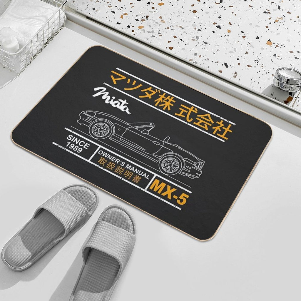 Blueprint of The MX-5 Miata  High-Traffic Bath Mat