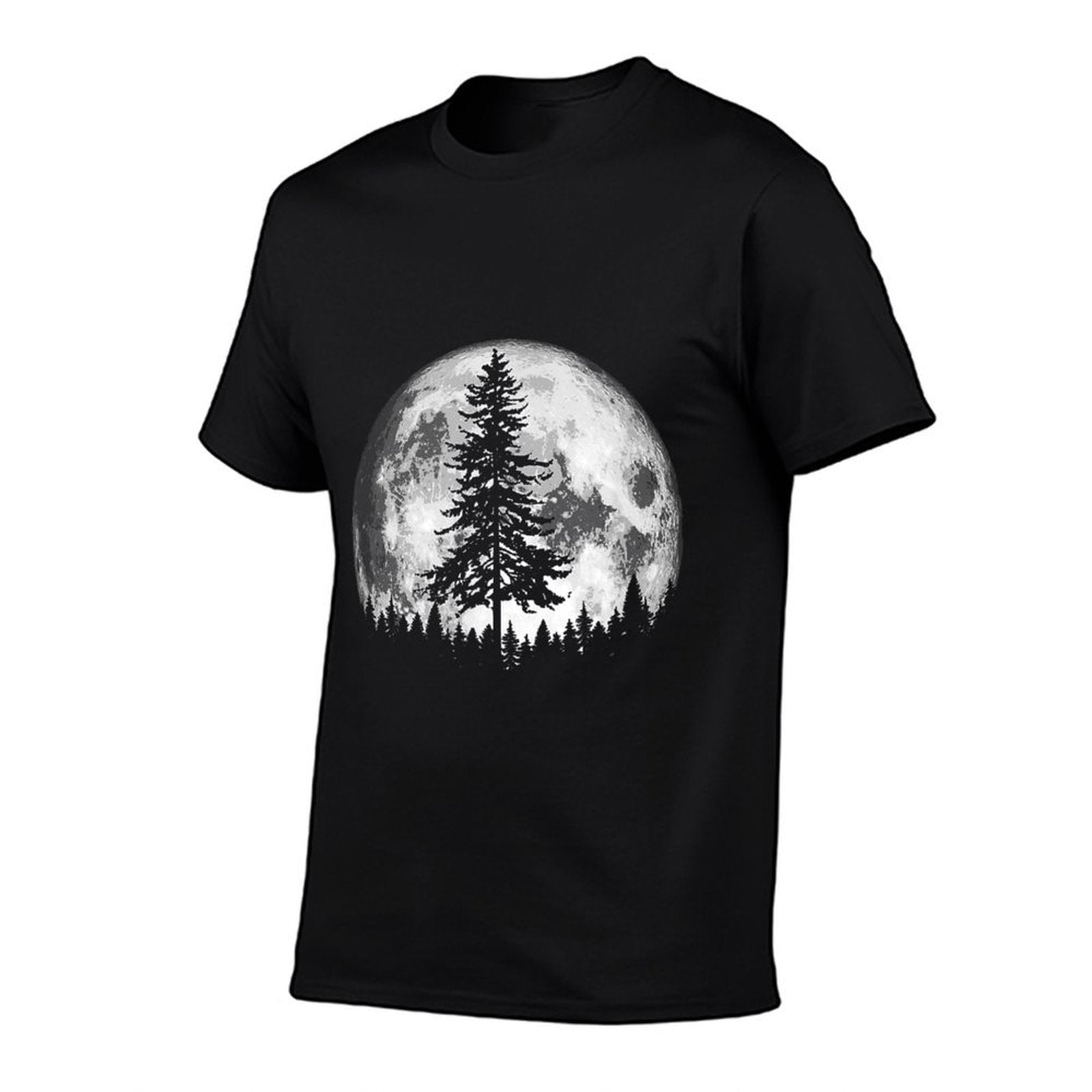 Retro Full Moon  Minimalist Pine Tree Vintage Graphic  Wrinkle-resistant T-Shirt