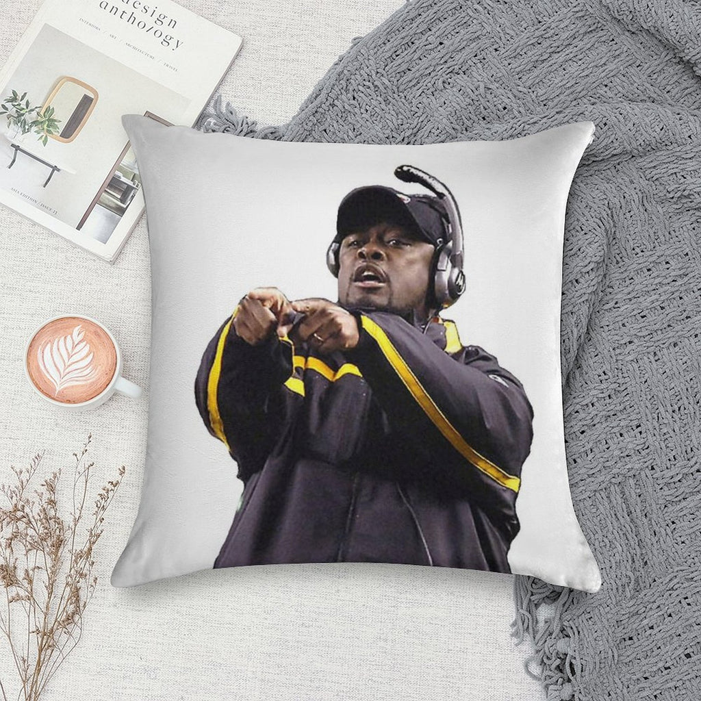 Mike Tomlin Soft Washable Throw Pillow