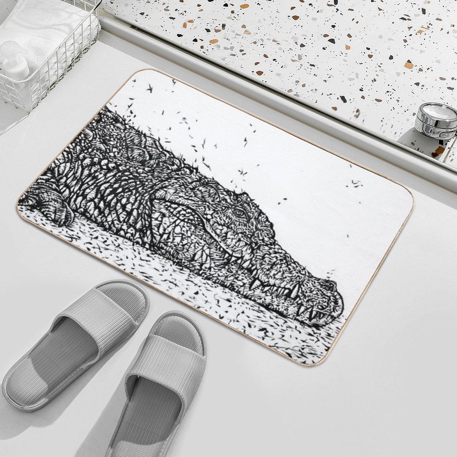 INK CROCODILE .1  Toxin-Free Bath Mat