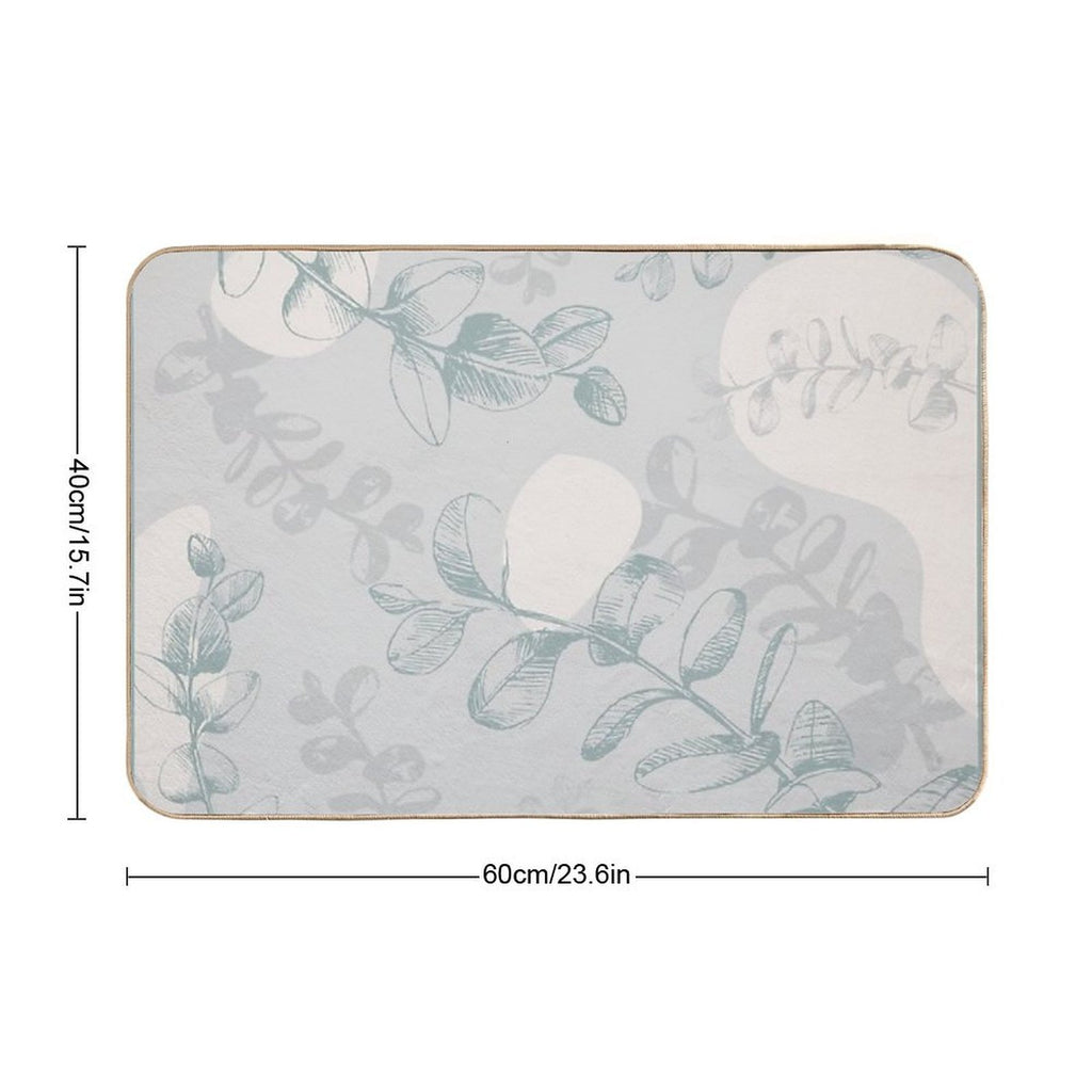 Abstract Eucalyptus  Dirt-Trapping Bath Mat