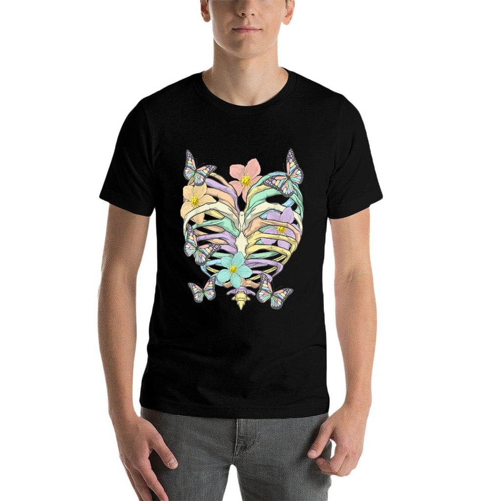 Pastel Goth Heart Ribcage Harajuku Goth Aesthetic Otaku  Lightweight T-Shirt