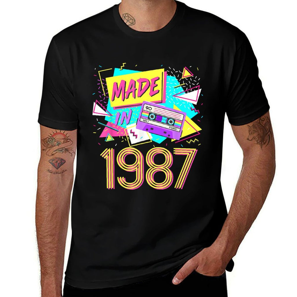 Made In 1987 35 Years Old Retro Vintage 80s 35th Birthday  Vintage-inspired T-Shirt
