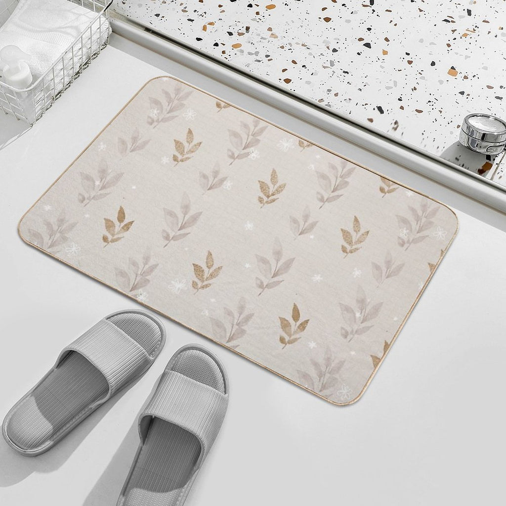 Gold Leaf Print  Toxin-Free Bath Mat